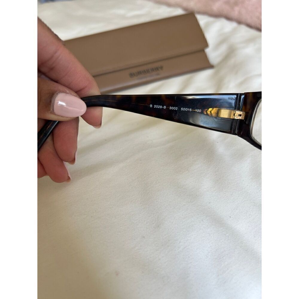 Burberry Skinny Rectangular Brown Tortoise BY2812976 Eyeglasses with Case - Picture 5 of 5